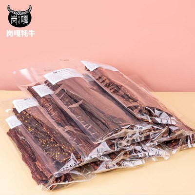 崗嘎牦牛風干牛肉干廠家自銷500g牛肉干零食休閑 風干牛肉干食品