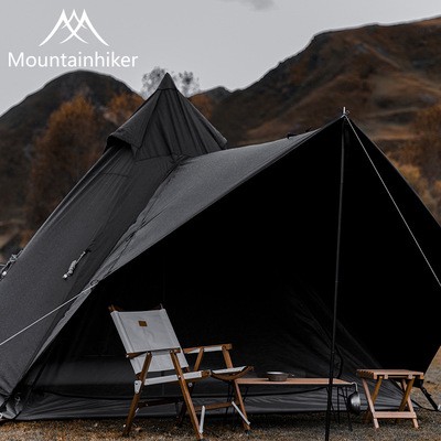 山之客Mountainhiker露營裝備印第安帳篷防曬防水戶外黑塔天幕帳