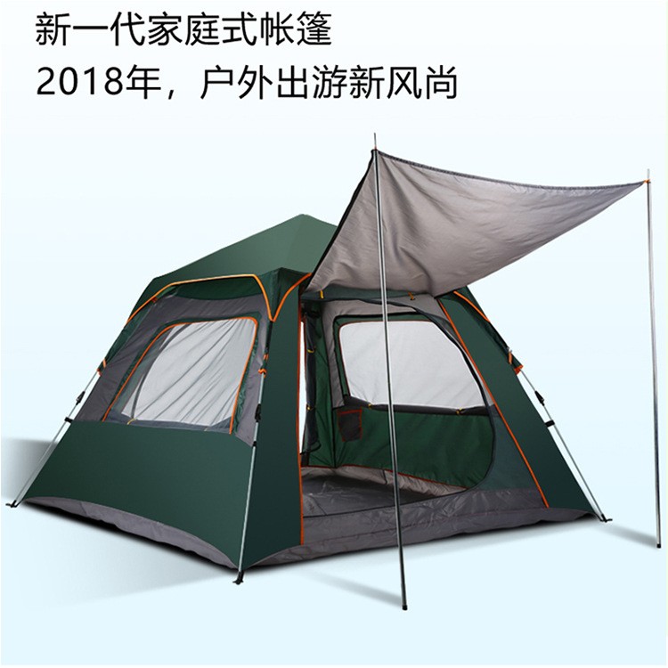 四方彈簧自動野營帳篷 戶外3-4人加厚防雨野外露營帳篷