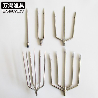 批發(fā)不銹鋼帶倒刺魚叉 一齒三齒五齒魚叉燈籠七叉漁具用品垂釣