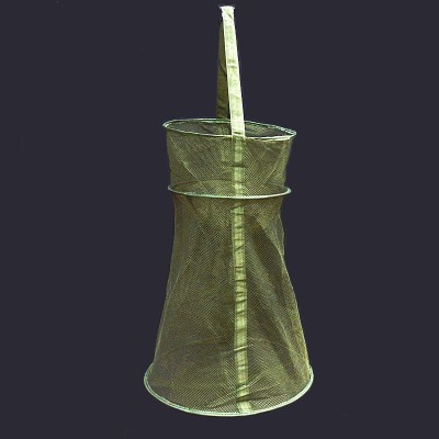 漁具批發(fā)加厚網(wǎng)布大肚魚簍直徑45cm高75cm折疊魚籠外貿(mào)