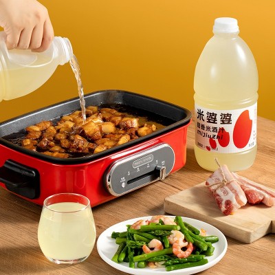 米婆婆 健康飲品1.6L米酒汁 香甜米酒汁 餐飲裝原味糯米酒瓶裝