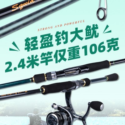 魷魚桿超輕海釣路亞竿套裝餌木釣墨魚烏賊路亞桿ML木蝦路亞魷魚竿