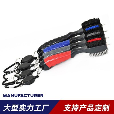 可伸縮高爾夫球桿刷超大軟橡膠手柄刷頭和槽清潔器高爾夫刷