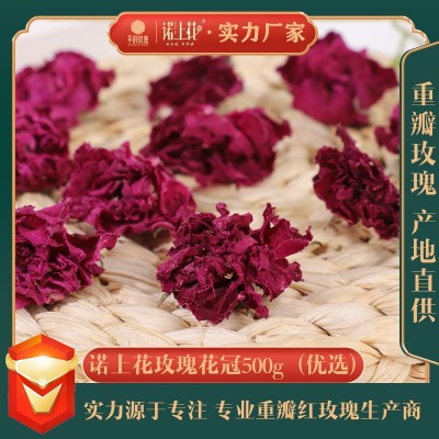 諾上花紅玫瑰優(yōu)選平陰玫瑰花冠茶廠家批發(fā)低溫烘干大朵玫瑰花茶
