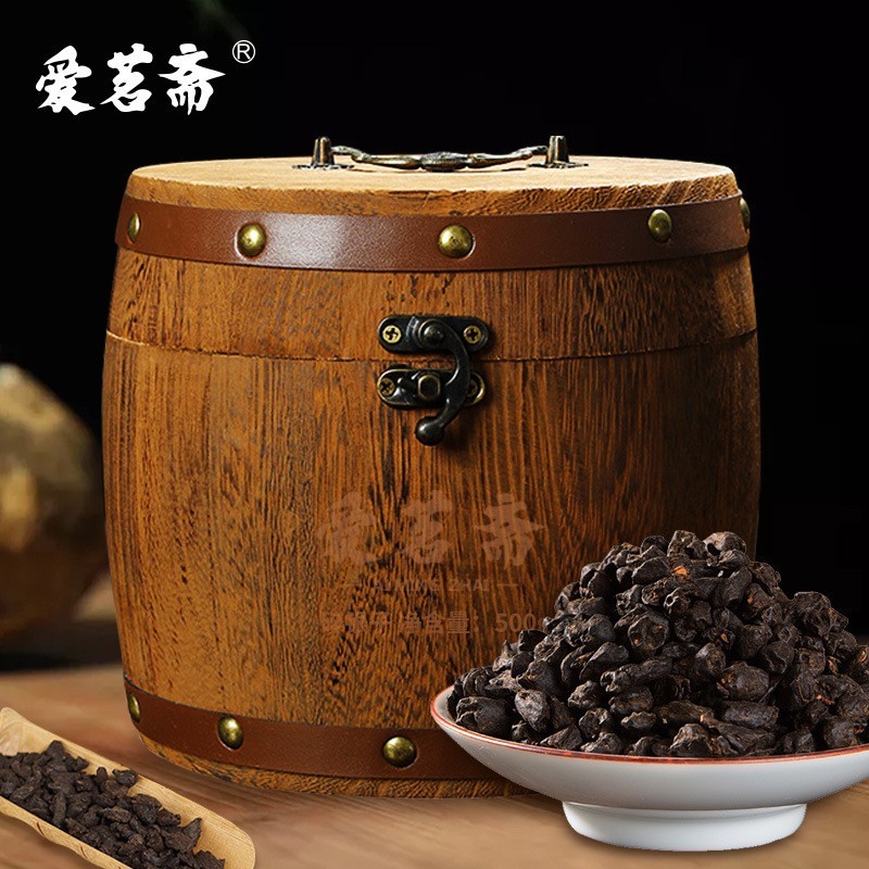 碎銀子 云南糯香味茶化石云南普洱茶普洱熟茶葉批500g桶裝愛茗齋