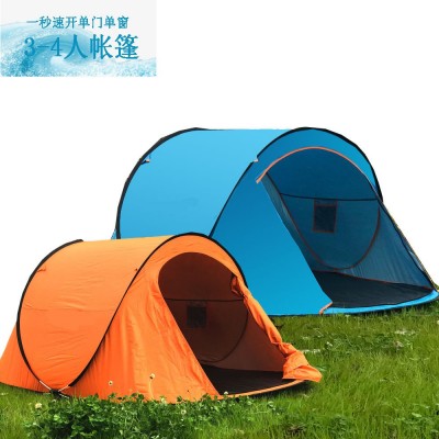 防曬露營野營自動秒開單門單窗沙灘遮陽雙人3到4人速開帳篷